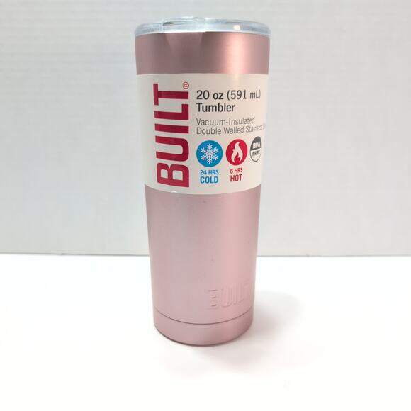 Built Double Wall Stainless Steel Vacuum Insulated Tumbler Rose Pink 20 Oz New - Picture 1 of 7